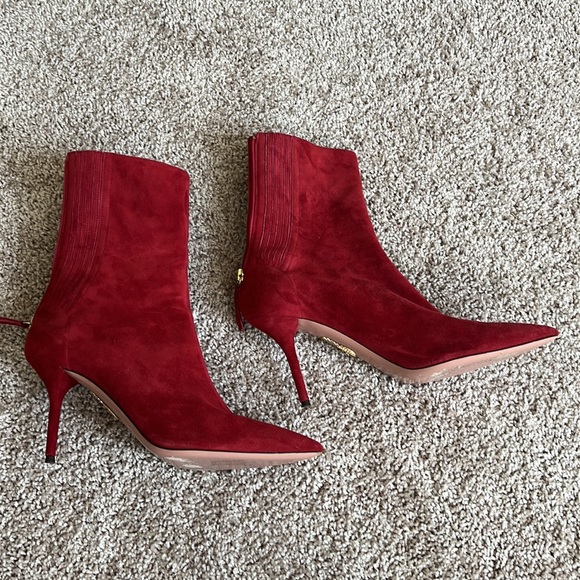 Aquazzura 85m red suede boot - Picture 2 of 9